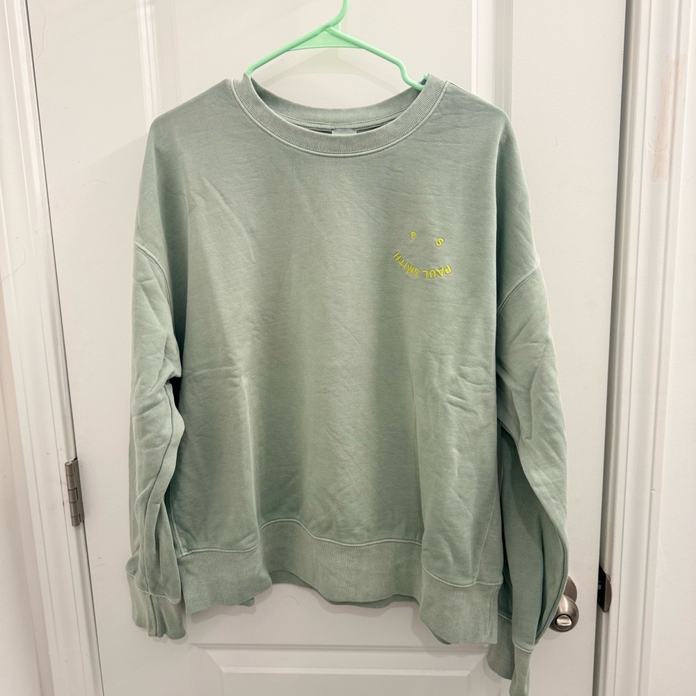 Like New, Paul Smith Women's Mint Green 'Happy' Sweatshirt Size S